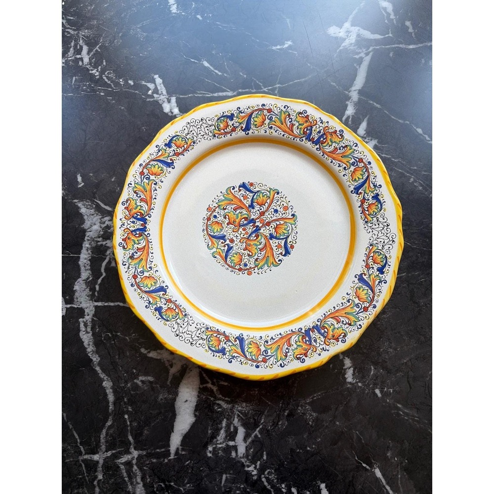 Meridian Ceramiche Italy Deruta Style Dinner Plate Hand Painted Raffaellesco